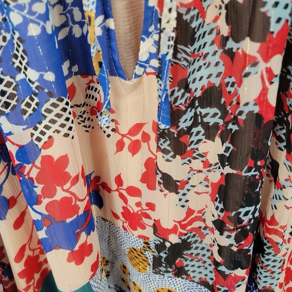 Collective Concept Floral Patchwork Blouse Size M… - image 4